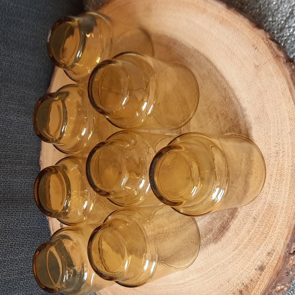 Set of 8 Vintage Honey-Amber stackable glasses - Picture 4 of 5